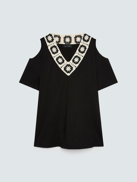 T-shirt in jersey modal con scollo a V