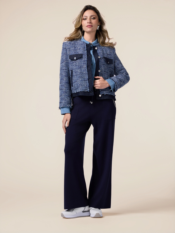 Pantaloni palazzo in maglia