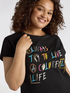 T-shirt with embroidered lettering image number 3