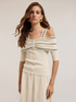 Off-shoulder knit top image number 2