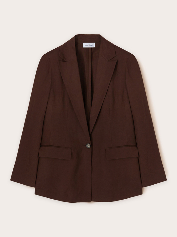 Single-breasted blazer with martingale