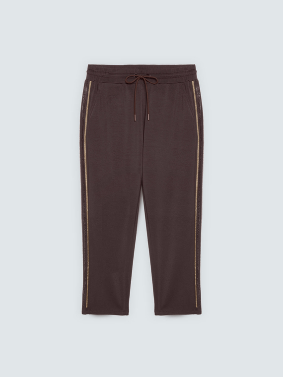 Joggers aus Scuba mit Hotfix-Streifen