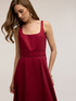 Vestido flare en popel&iacute;n con ajour&eacute; image number 3