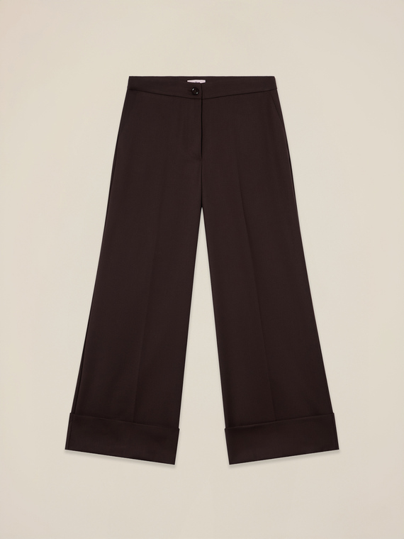 Pantalones palazzo cropped de franela