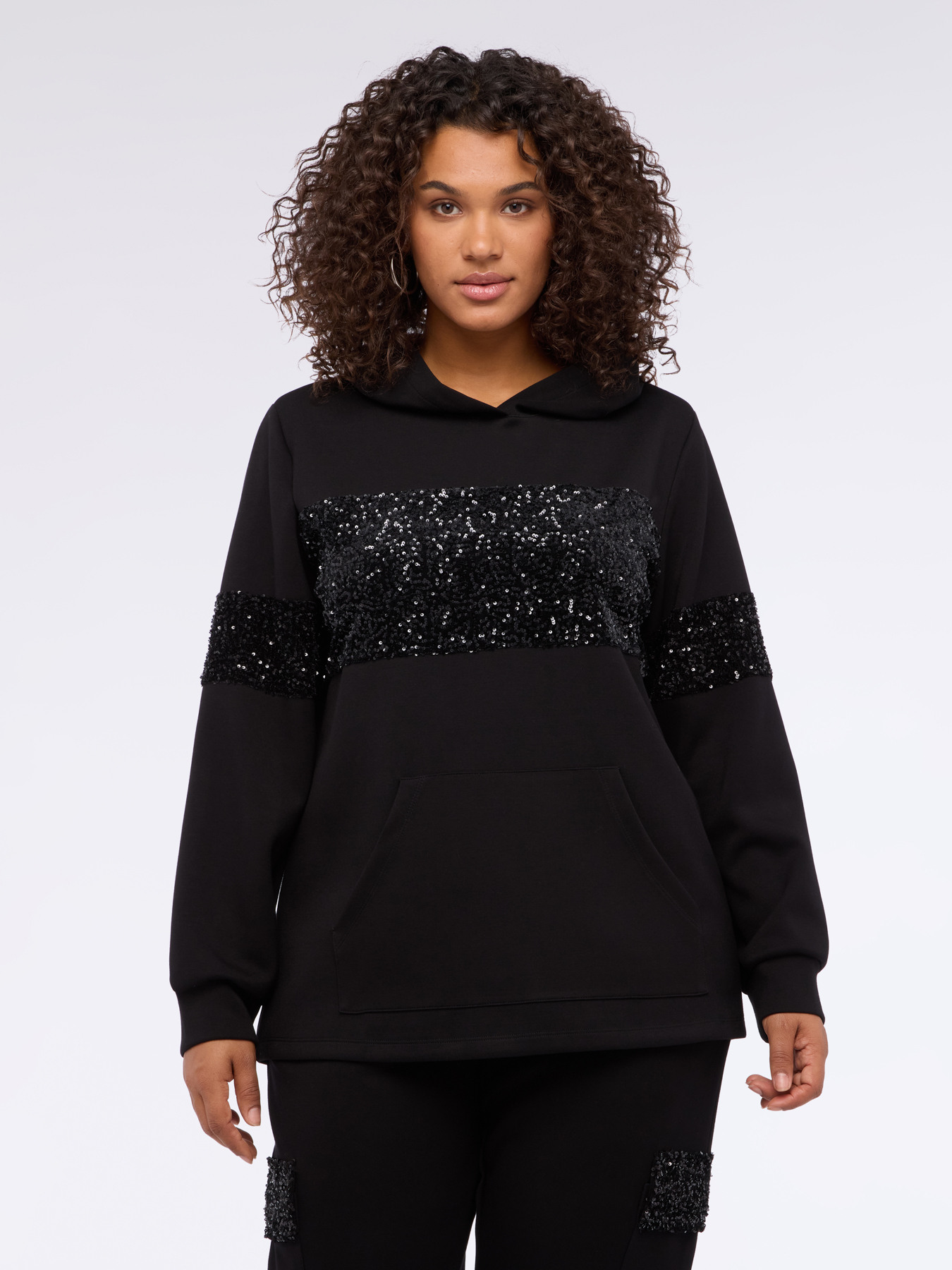 Hoodie with sequins image number 2