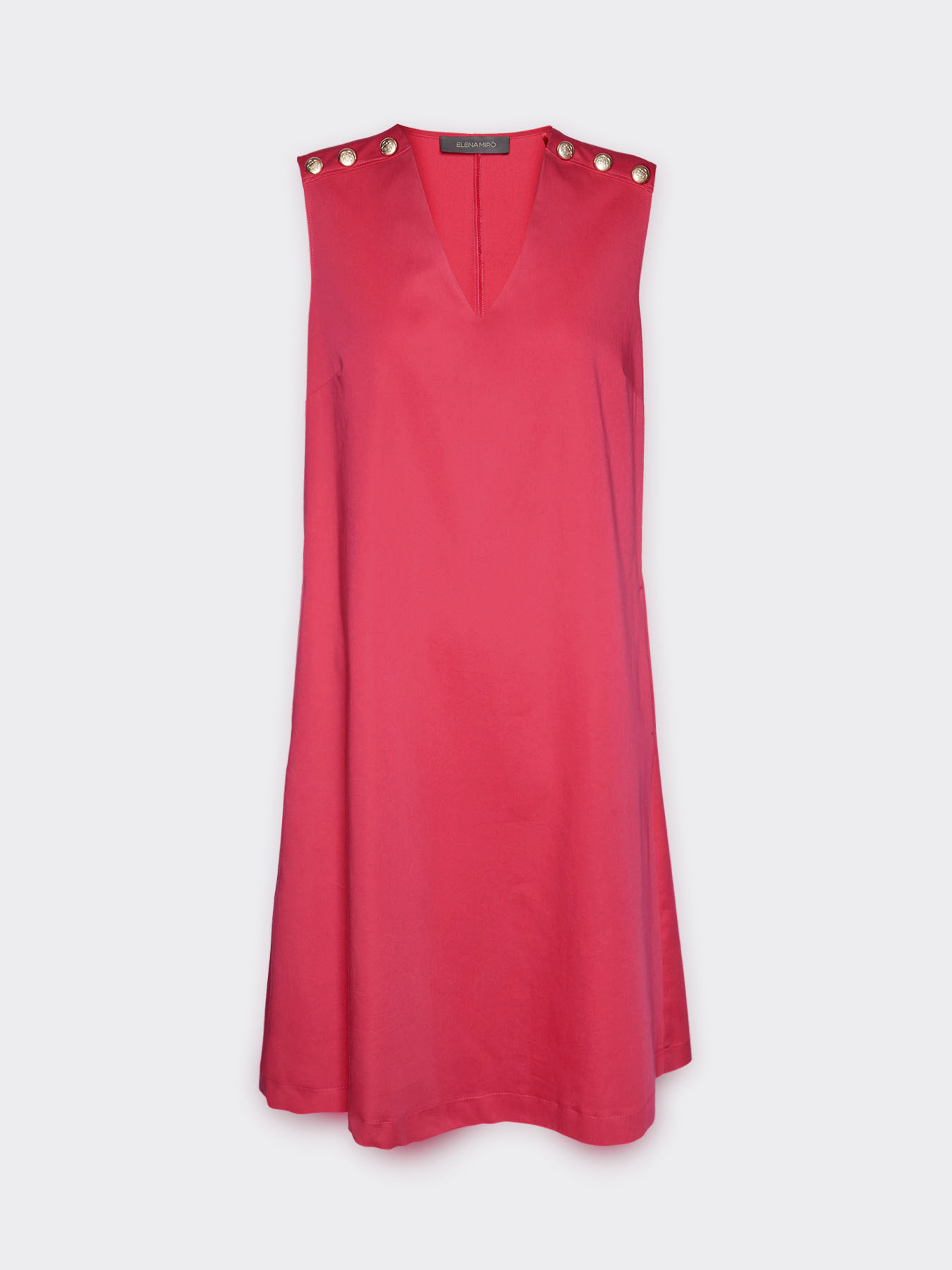 A-line dress with buttons on the shoulders image number 4