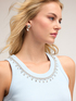 Tank top with crystal fringes image number 0