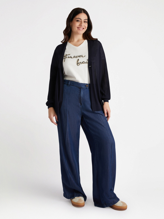 Cardigan mit Plissee-Verarbeitung