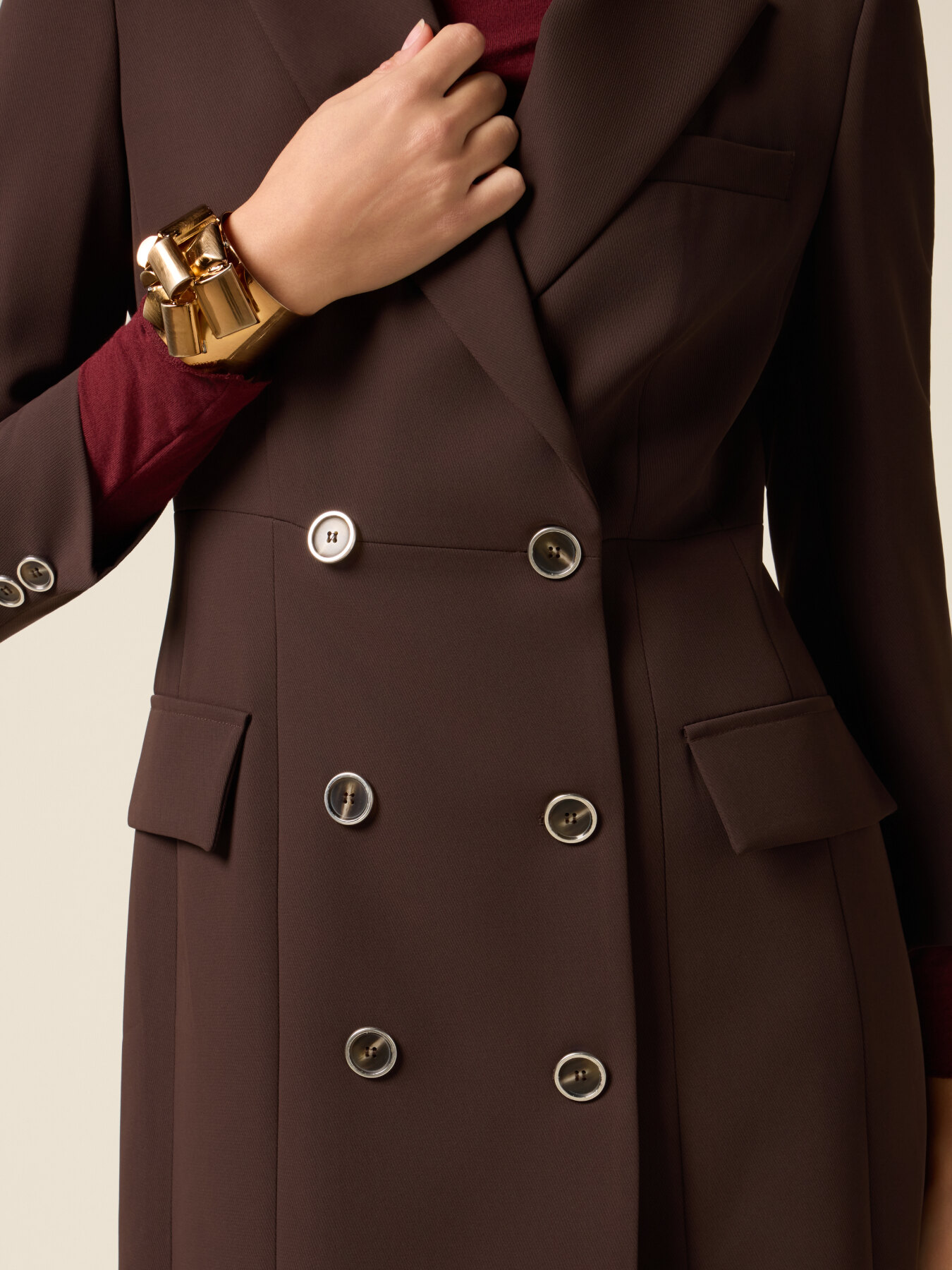 Robe manteau in tessuto cr&ecirc;pe image number 2