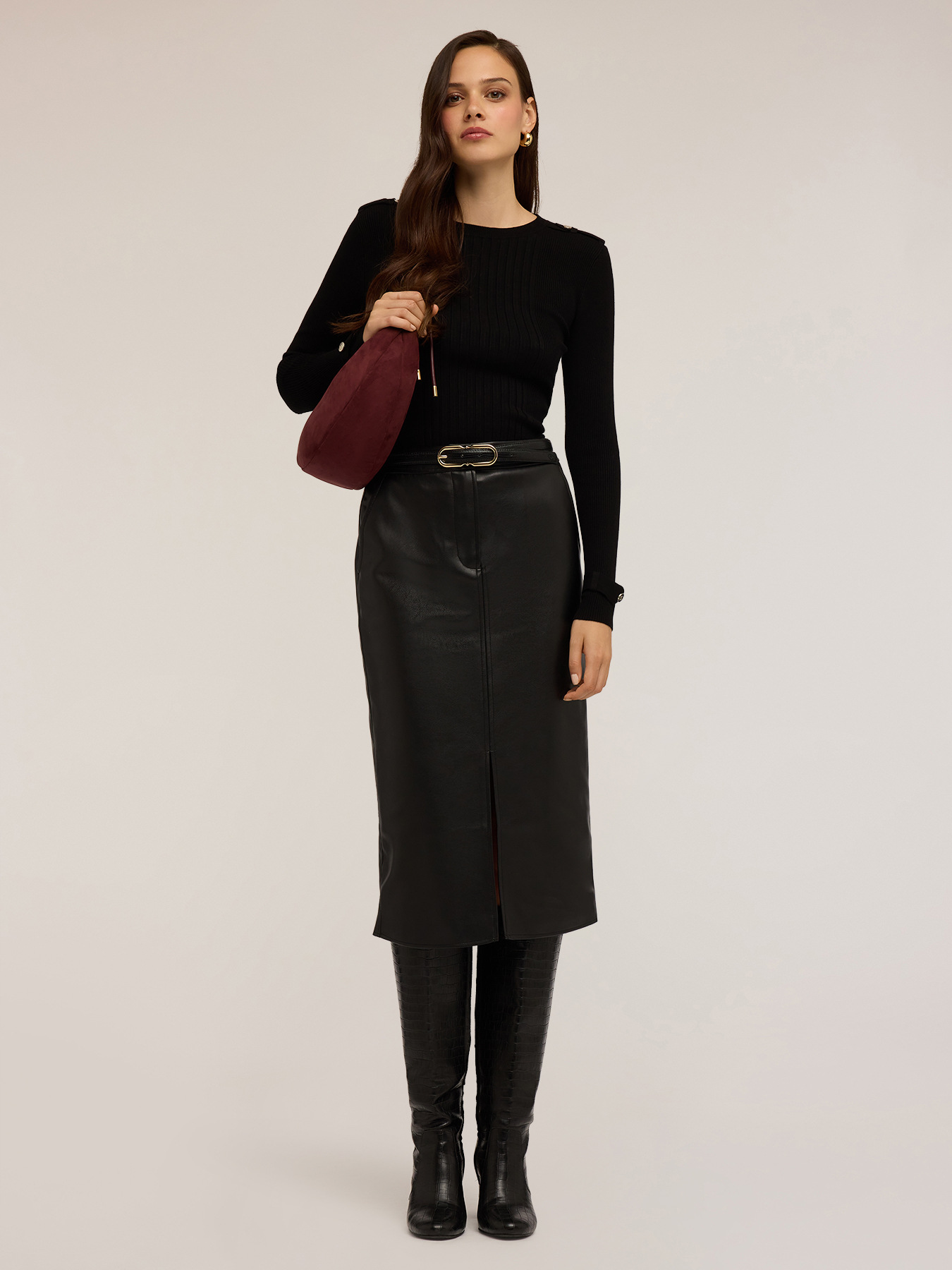 Ribbed sweater with epaulettes image number 2