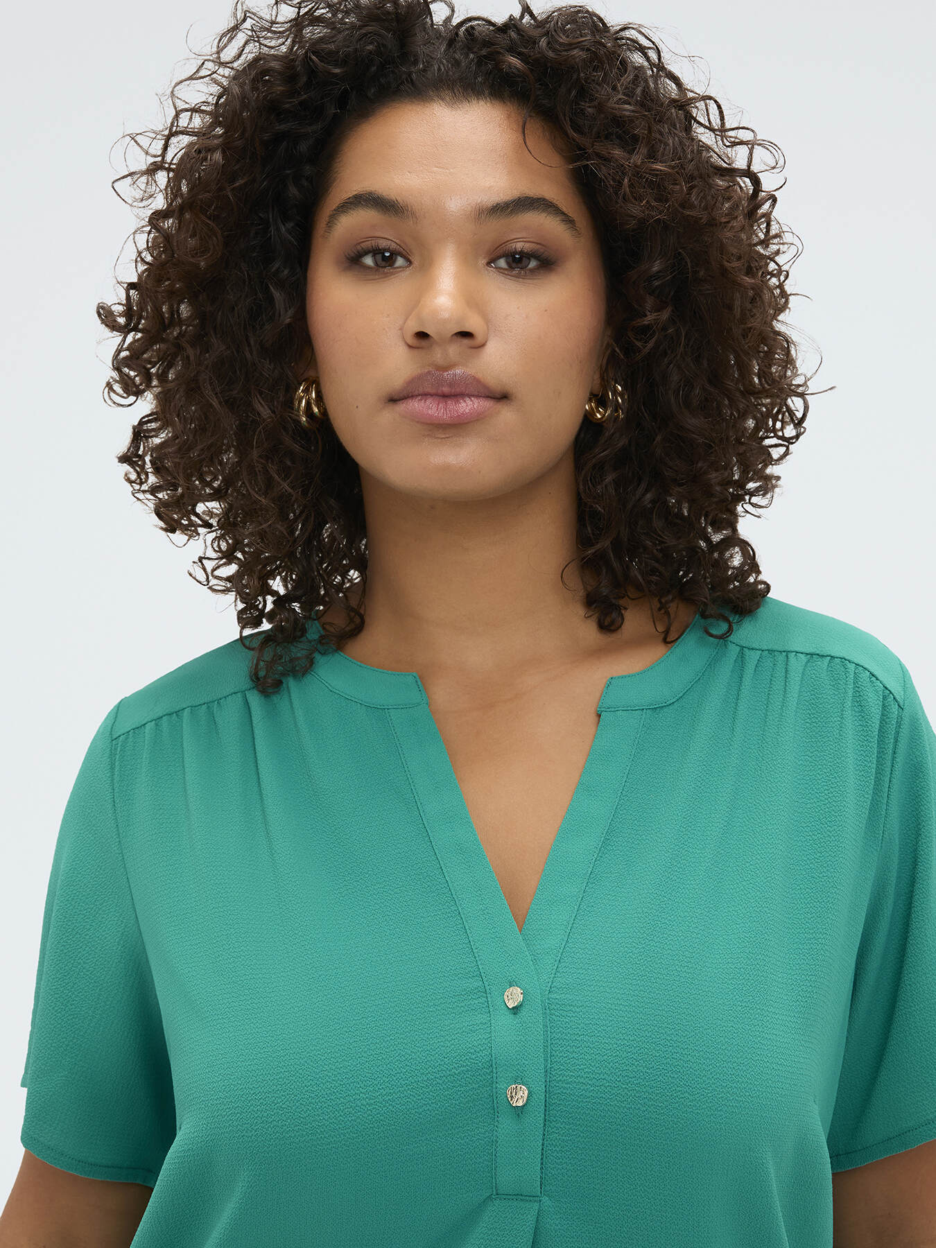 T-shirt in misto lyocell con bottoncini image number 3