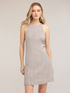 Kurzes Kleid aus Leinen-Mischgewebe mit Garnf&auml;rbung image number 2
