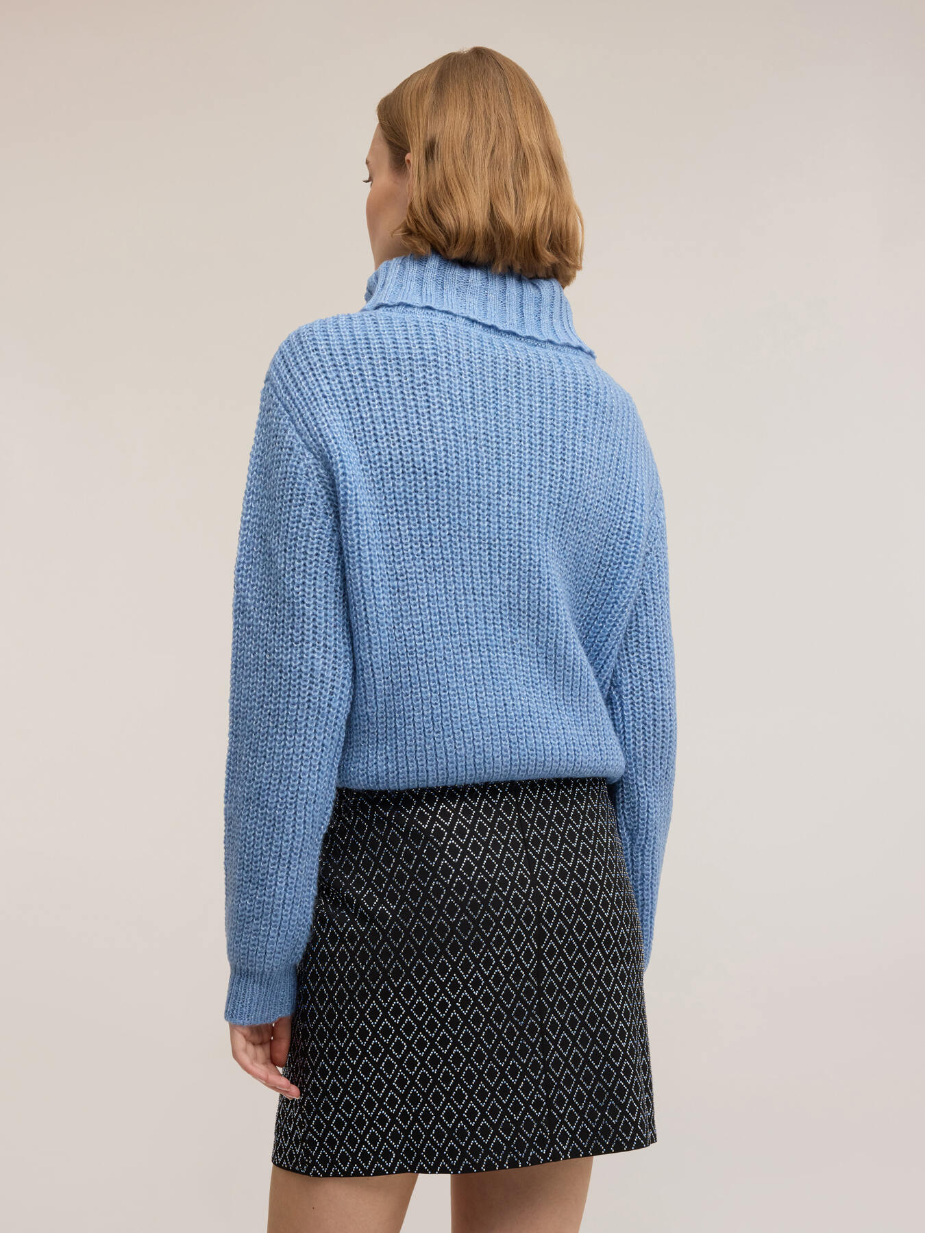 Jersey de cuello alto en mezcla de mohair lurex image number 1