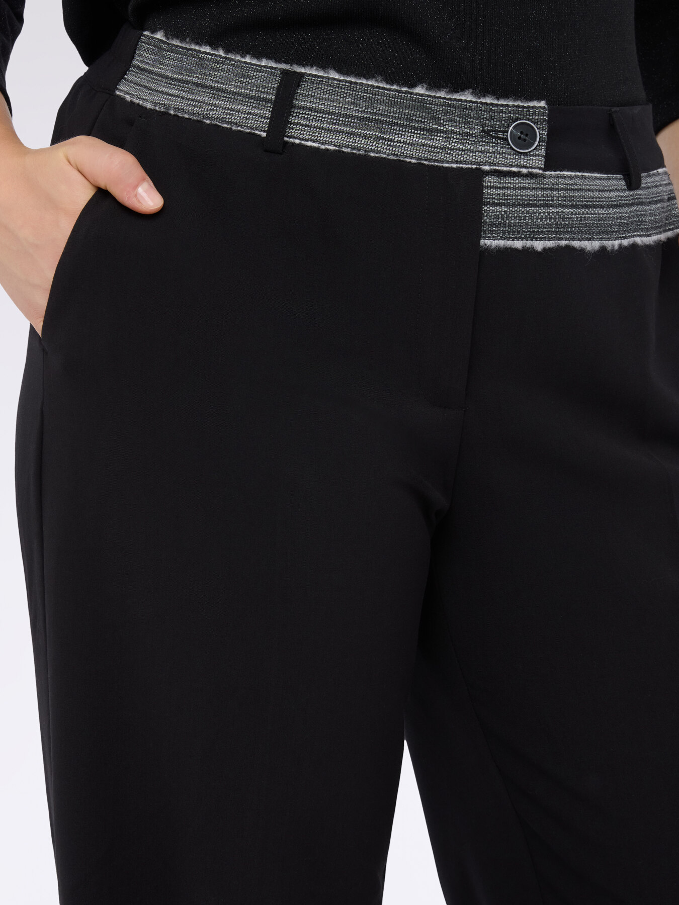 Wide Leg Pants with decorative insert image number 4