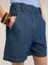 Pantaloni scurți din denim cu talie &icirc;naltă image number 3