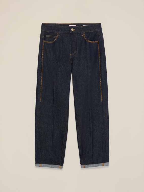 Jeans boyslim con strass