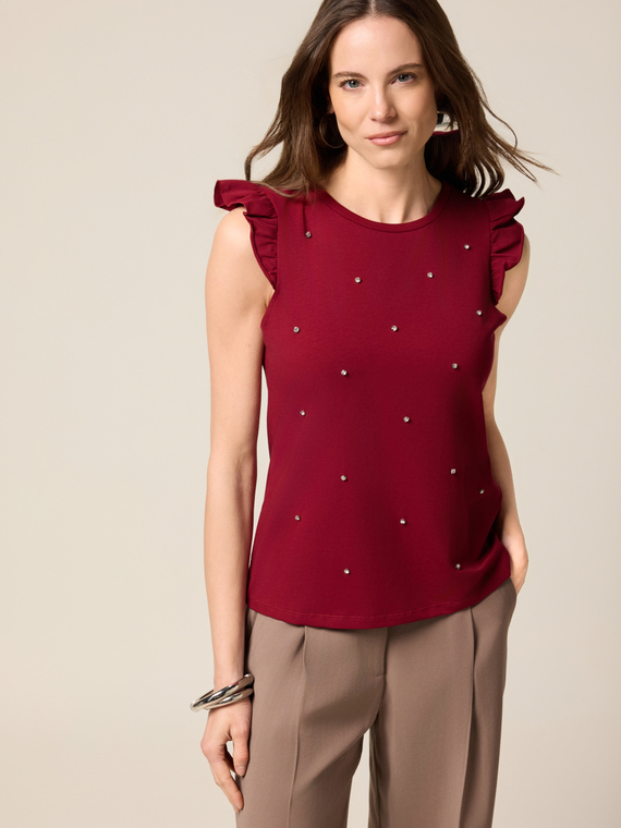 Jersey top with gussets