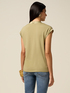 T-shirt bimaterica con scollo a V image number 1