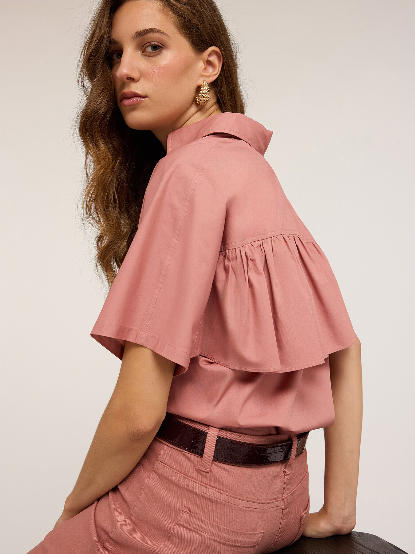 Bluse mit Volant hinten image number 0