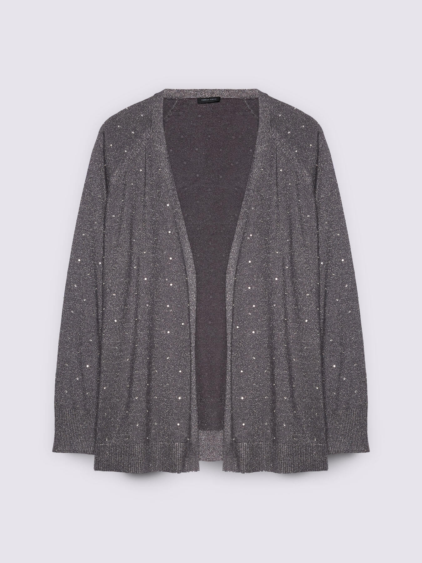 Fine knit cardigan with glittery appliqués image number 4