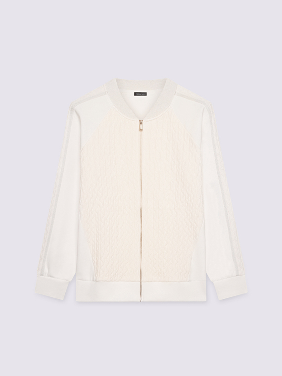 Sweatjacke mit Reißverschluss aus Doppelgewebe