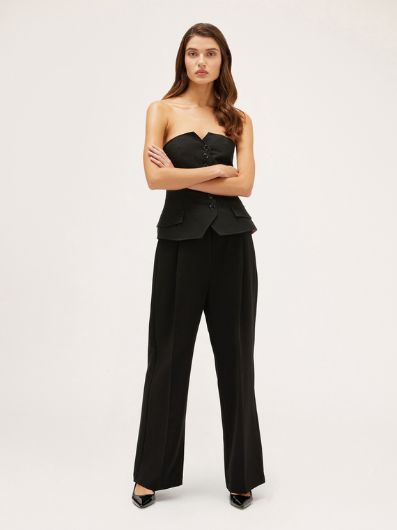 Pantalon large avec plis