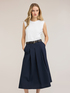 Rochie midi cu curea și fustă din poplin image number 2