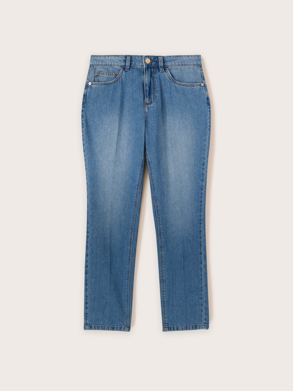 High-waisted regular jeans