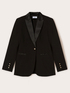 Single-breasted jacket with satin inserts image number 4