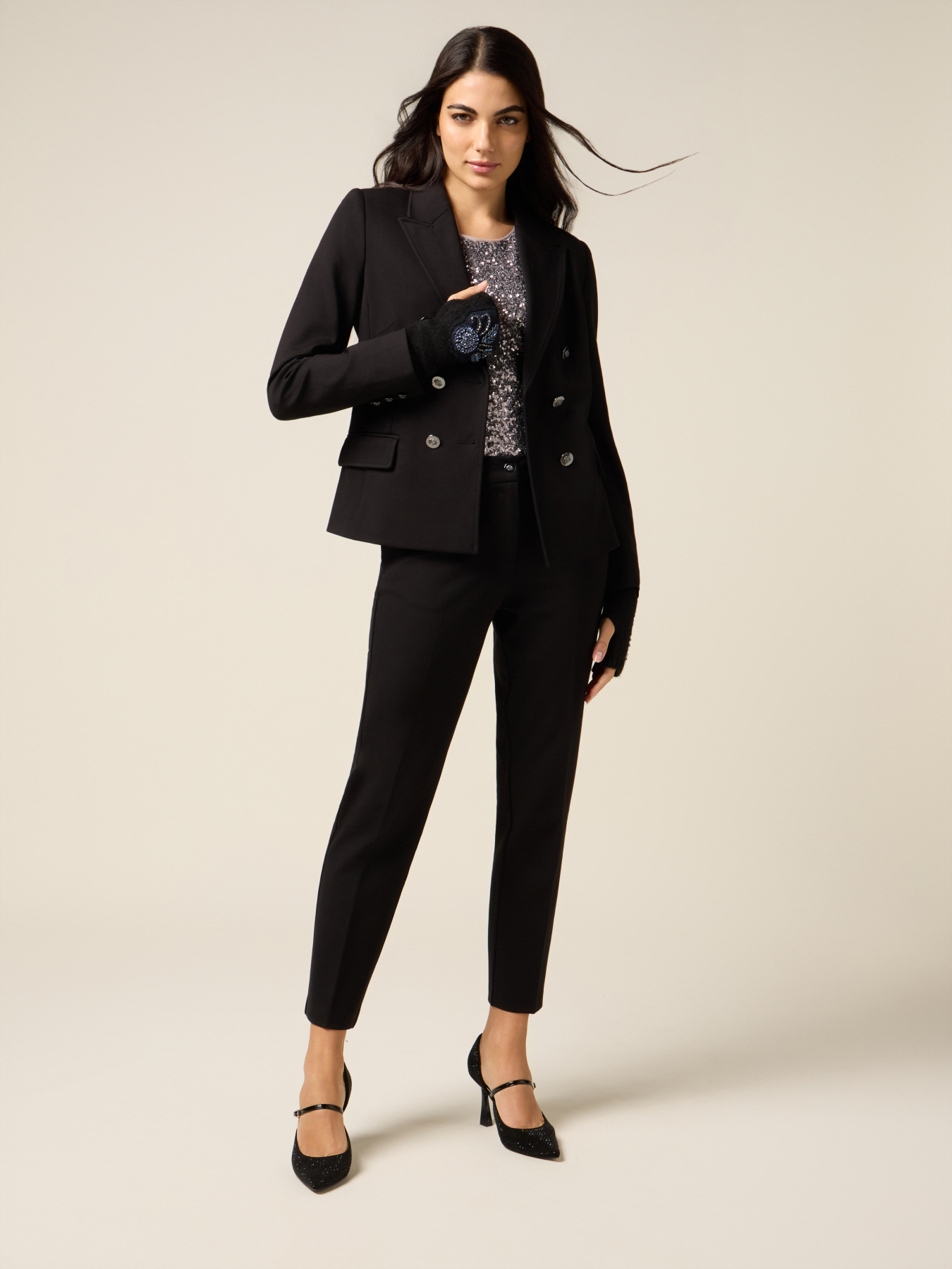 Pantaloni a sigaretta in punto milano image number 0