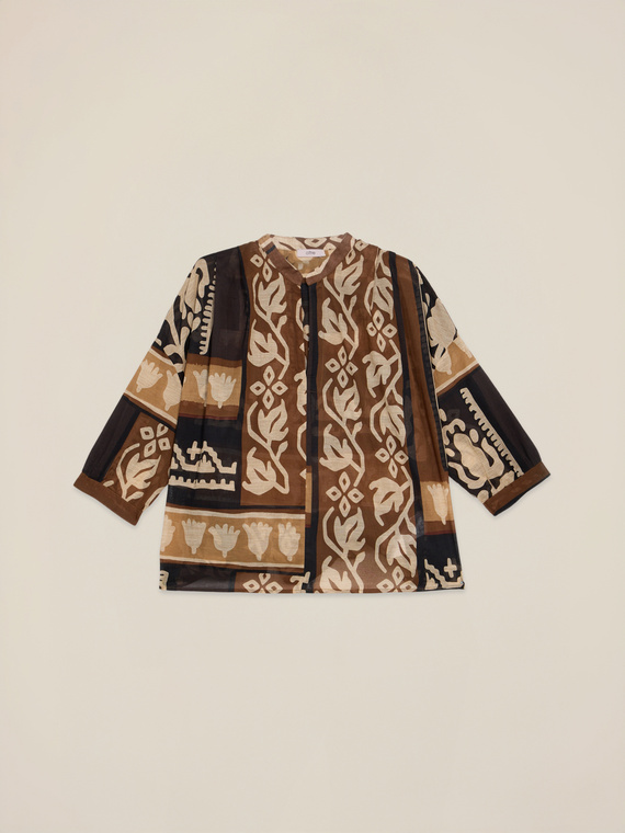 Blusa boxy in mussola fantasia