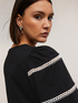 T-shirt with embroidered sleeves image number 3