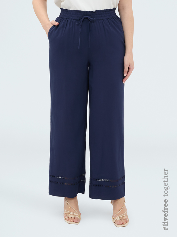 Wide-Leg-Hose mit Ajour-Detail