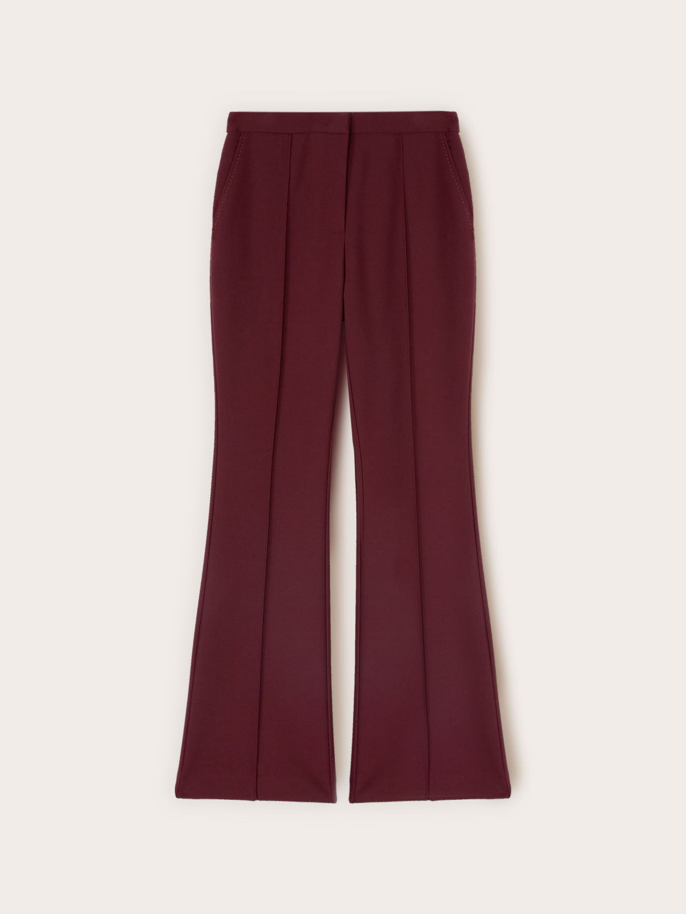 Pantaloni bootleg din poliviscoza image number 4