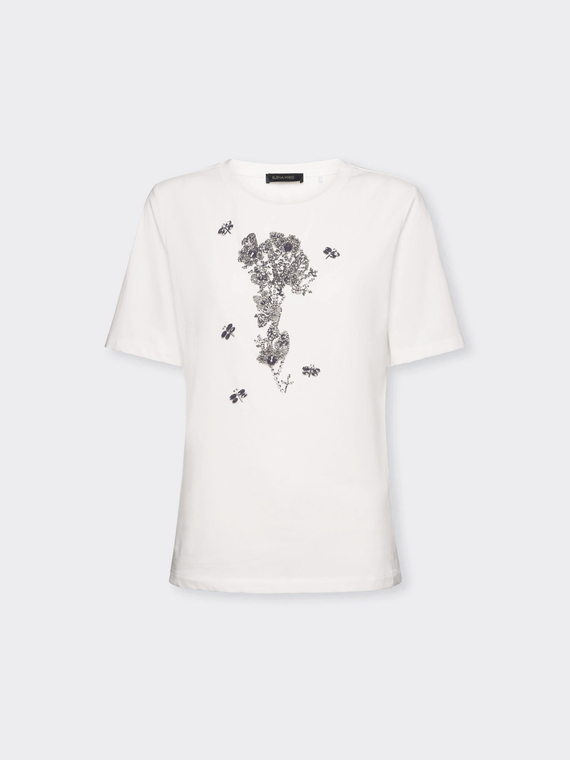 T-shirt with floral embroidery
