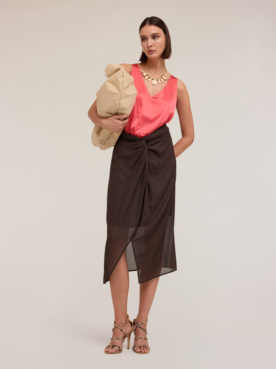 Top in Achselshirt-Form aus Satin