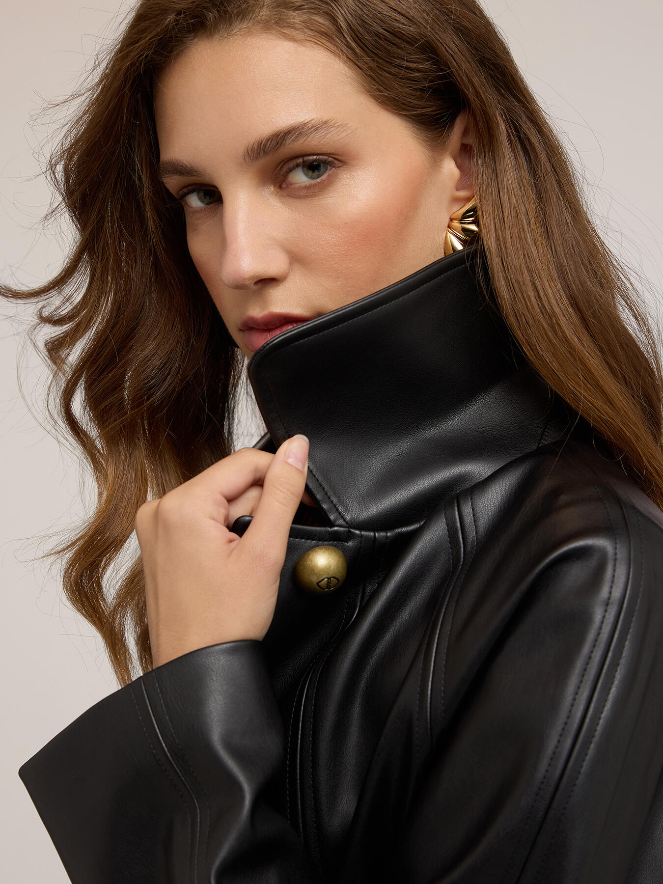 Geacă lungă din material acoperit image number 3