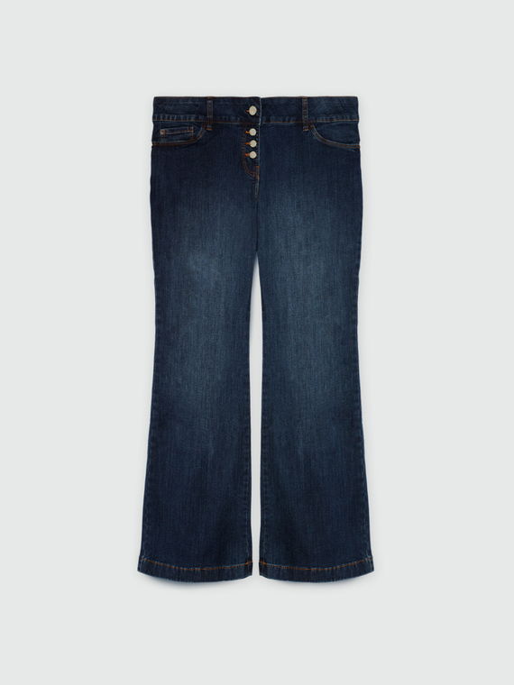 Flare Jeans mit Knöpfen