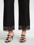 Mixed cotton trousers with lace image number 3