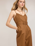 Jumpsuit aus Popeline mit G&uuml;rtel und Palazzo-Bein image number 3