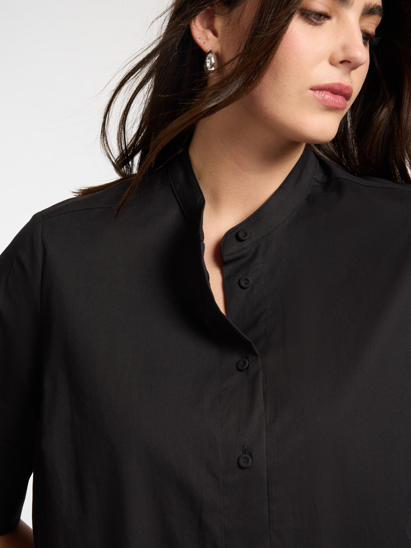 Camicia con collo alla coreana image number 3