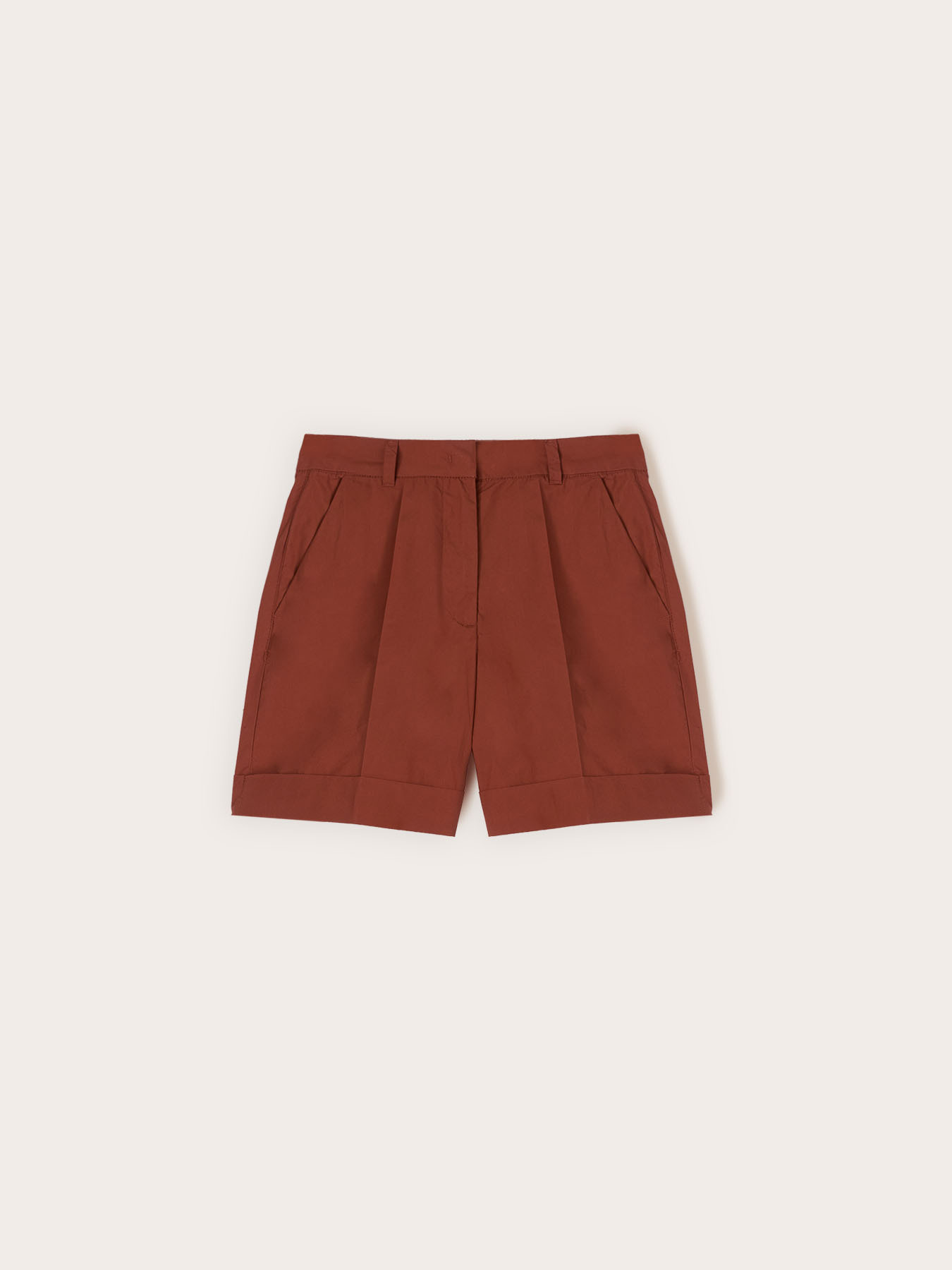 High-waisted cotton shorts image number 4