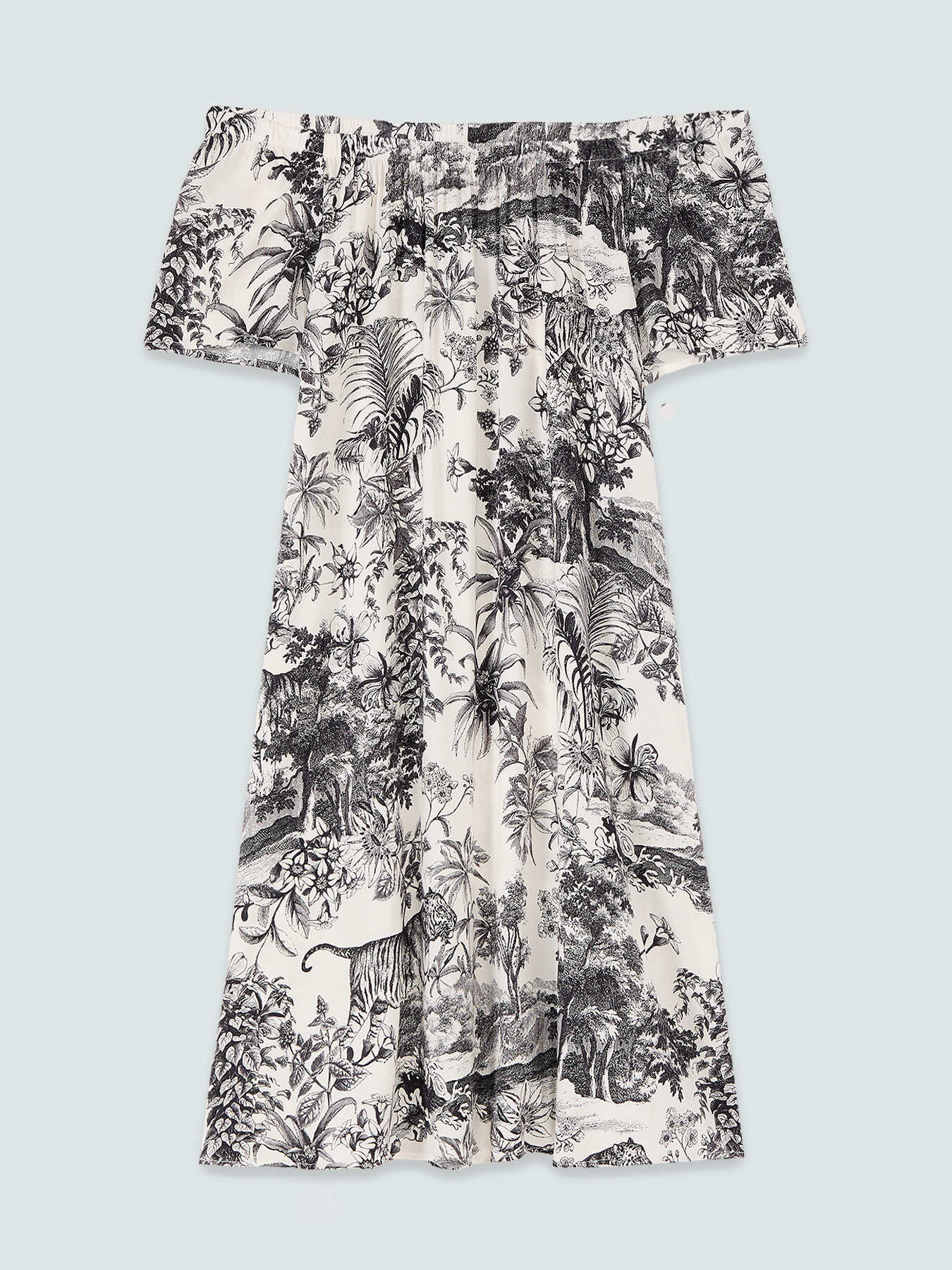 Off-Shoulder-Kleid mit exotischem Print image number 4
