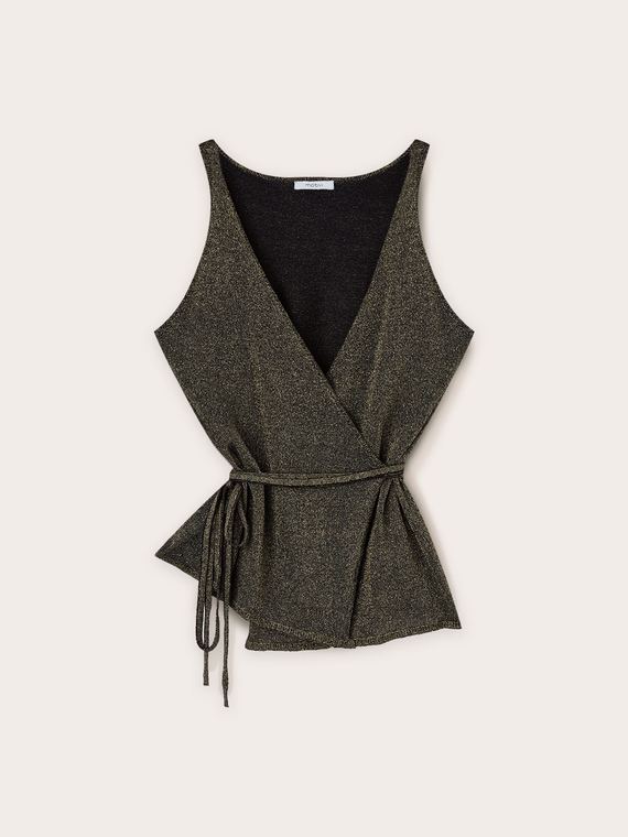 Top cache-coeur in maglia lurex