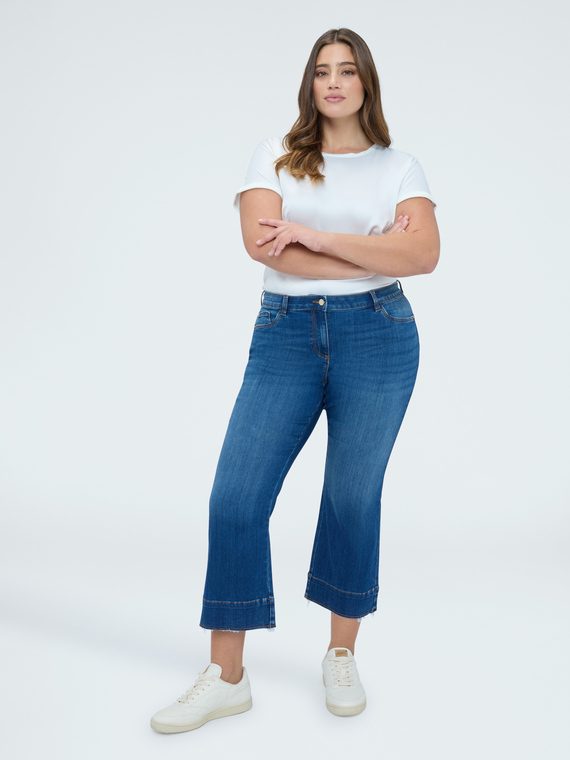 Kick Flare Jeans blue wash washed effect