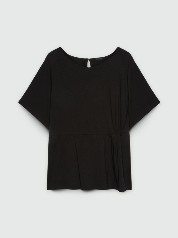 T-shirt with side pleats