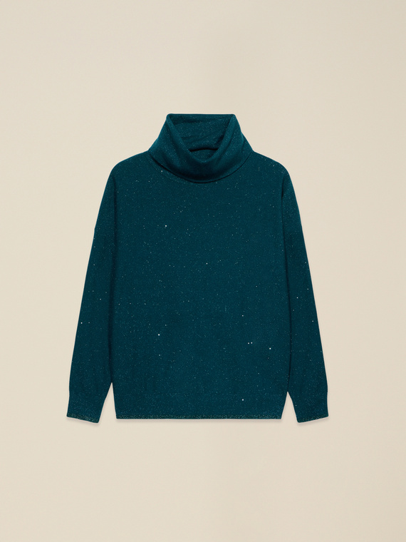 Dolcevita misto cashmere con paillettes