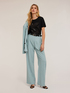 T-shirt con paillettes e scritta ricamata image number 0
