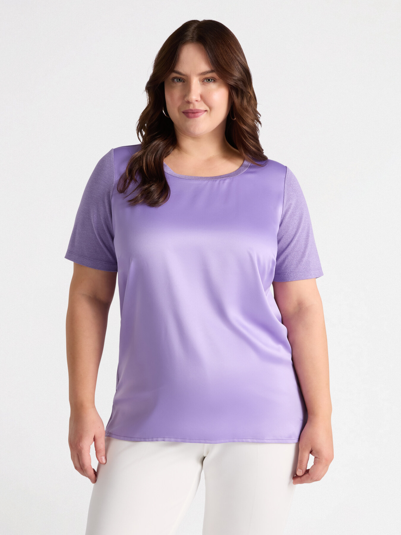 T-Shirt aus Satin und Jersey Lurex image number 0
