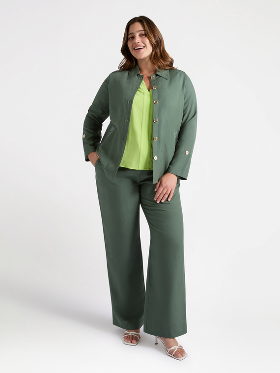 Oversize-Hemdbluse mit Stickerei